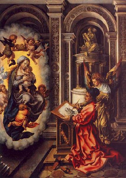 Jan Gossaert Mabuse Saint Luke Painting the Virgin Spain oil painting art